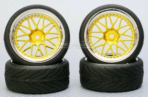 RC Car 1/10 STREET WHEELS 3MM Offset GOLD 3 Piece Chrome LIP *4pcs* - Picture 1 of 4