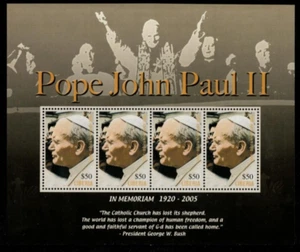 Liberia 2005 - Papst Johannes Paul II. - Bogen mit 4 Briefmarken - Scott #2361 - postfrisch - Bild 1 von 1