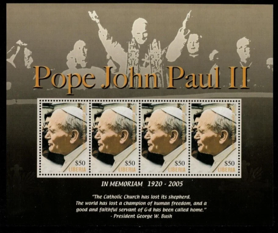 Liberia 2005 - Papa Juan Pablo II - Hoja de 4 estampillas - Scott #2361 - MNH Foto 1 de 1