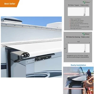 RV Slide Out Awning Fabric Replacement - Waterproof Vinyl Awning Fabric for Trav - Picture 1 of 7
