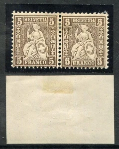 Switzerland 5 Ctms 1862 Brown IN Couple Un Stamp Double Printing/Double - Picture 1 of 1
