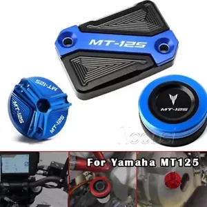 For YAMAHA MT125 MT-125 2008-2023 Front & Rear Brake Fluid Reservoir Cover - Picture 1 of 11
