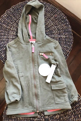 Толстовка с капюшоном Koala Kids Baby Girl's Desert Trail на молнии размер 4T армейская зеленая оранжевая - Изображение 1 из 4