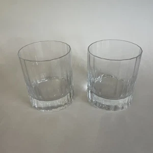 Luigi Bormioli Crystal Ridges 8 Oz Whiskey Scotch Rocks Glasses Italy Set Of 2 - Picture 1 of 11