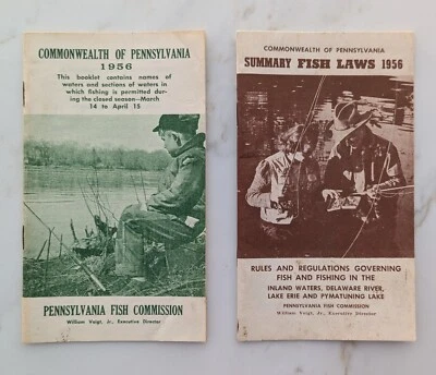 2 folletos de la Comisión de Pesca de la Commonwealth de Pensilvania 1956 Foto 1 de 4