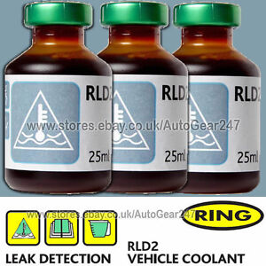 3 X 25ml UV Dye RLD2 UV Leak Detection Dye For Cooling Antifreeze System
