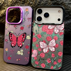 Hülle für iPhone 16 17 Pro Max 15 14 13 12 11 Flower Butterfly Laser Hard Cover - Picture 1 of 19