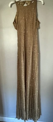 Vestido Vintage Años 90 SCALA Dorado Seda Cuentas Talla M Noche Cabricho Y2k Hecho a Mano Nuevo con Etiquetas Foto 1 de 4