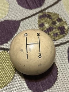 Vintage “3 On The Tree” Speed Trans Shifter Ball Ivory Hurst Rat Rod 3/8" x 16 - Picture 1 of 4
