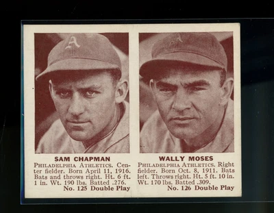 1941 Double Play Set-Break #125 126 Sam Chapman Wally MosesEX - Image 1 of 2
