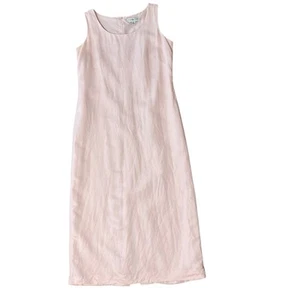 COLDWATER CREEK Linen Blend Midi Maxi Shift Dress Size 10 Medium Pink - Picture 1 of 6