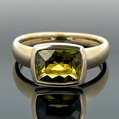 RING GR.21 (CA. 66) AUS 375/-GG MIT VESUVIANIT FACETTENREICH  SCHMUCKJAGD - Bild 1 von 3