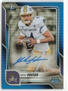 2025 Bowman Chrome University Katin Houser #BCA-KH Blue Refractor Auto - Picture 1 of 2