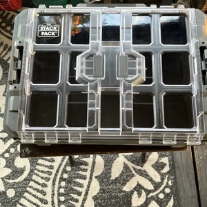 FLEX STACK PACK - Gray W/ Clear Top - Job Site Organizer Box FS1301 - 22”x15.5” - Picture 1 of 24