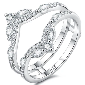 Moissanit Ring Verstärker für Verlobungsringe 925 Sterling Silber Hochzeit Verbot... - Bild 1 von 6