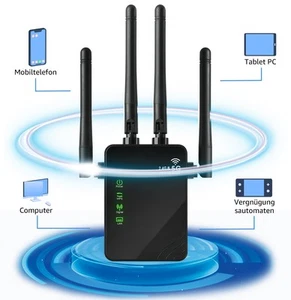 WLAN Repeater Router Range WIFI Signal Verstärker Access Point Booster 1200 Mbps - Bild 1 von 8