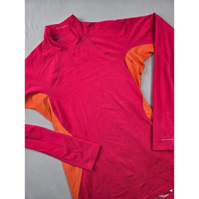 Columbia Omni Heat Rosa Naranja Manga Larga Simulado Cuello Capa Base Top Mujer M Foto 1 de 4