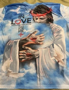 JESUS CRUCIFIXION T-SHIRT MEN’S 4XL xxxxl GOD SAVIOR easter CROSS RESURRECTION - Picture 1 of 4