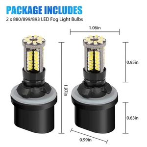 2PCS 880 890 892 893 899 LED Fog Light Driving Bulbs DRL 100W 6000K Xenon White - Picture 1 of 8
