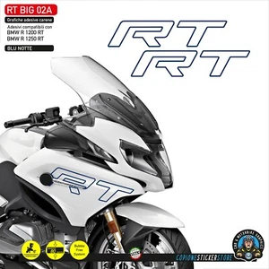Adesivi compatibili moto BMW R 1200 1250 RT fianchi laterali blu notte filetto - Picture 1 of 2