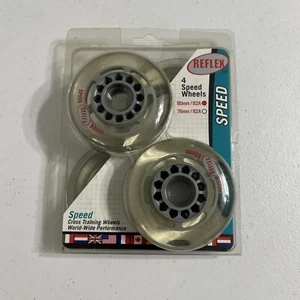 Repuesto Ruedas de Velocidad Reflex Inline 80mm 82A Rojo Transparente/Gris (4 Ruedas) NOS - Imagen 1 de 2