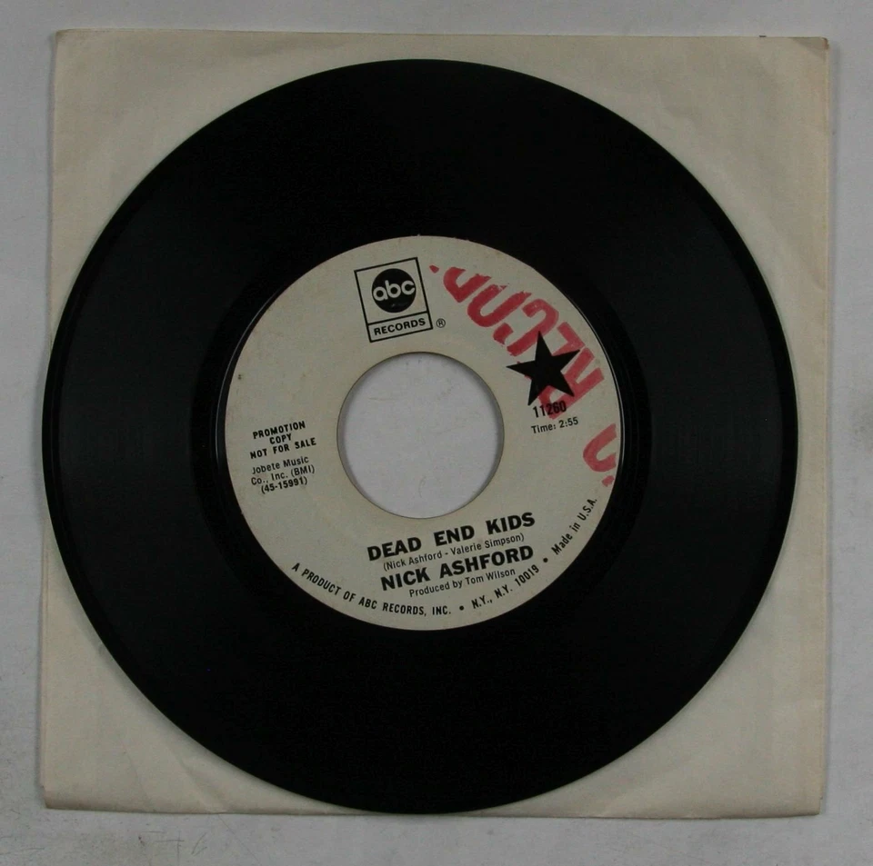 Nickolas Ashford Dead End Kids US 7inch Vinyl Single 1970 WL Promo Soul - Bild 1 von 1