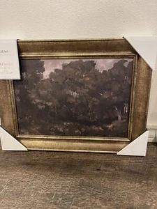 Umbral de tablero de lienzo de pared con marco de 2 árboles Moody con Studio McGee 16”x12” NUEVO - Imagen 1 de 4