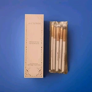 Crown All Eyes On You 5pc Luxe Eyeshadow MakeUp Brush Set White Rose Gold NIB - Picture 1 of 5
