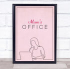 Line Art Woman And Laptop Mum's Office Room Personalised Wall Art Sign