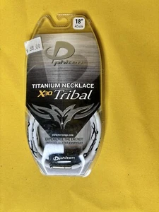 Phiten Titanium Necklace X30 Tribal 18” White And Black New - Picture 1 of 3