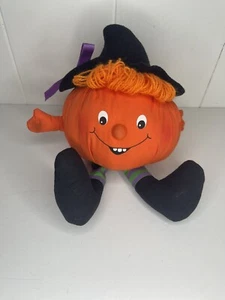Vintage Hallmark Pumpkin Witch 10" Plush 1982 Halloween Kitschy Anthropomorphic - Picture 1 of 9