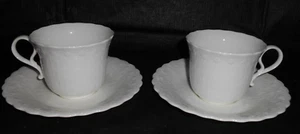 8pc MIKASA White Silk Bone China Dinnerware Set 4 Cup & 4 Saucers 7050 - Picture 1 of 3
