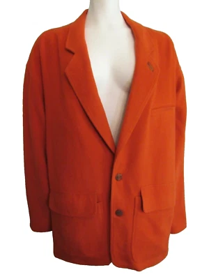 Colección Tony Lambert De Colección Años 70 Naranja Lana Deporte Abrigo Disco Fiesta Solapa Chaqueta Foto 1 de 4