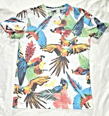 Levi's Hawaiian TSHIRT Levis Men's SMALL Tropical Parrots Floral Aloha T Shirt - Image 1 of 4