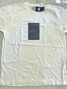 Nuevo de Colección Años 90 Nike Para hombres Blanco Cuello Redondo Mangas Cortas Logotipo Swoosh Camiseta Talla XL - Imagen 1 de 5