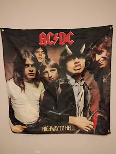 AC/DC & METALLICA 4'X4' FLAG BANNER MAN CAVE ROCK BAND WALL FREE SHIPPING - Picture 1 of 9