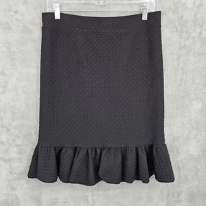 Falda Anthropologie Matasellos Basal Volantes M Negra Pata de Gallo Texturizada - Imagen 1 de 11