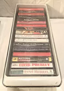 Vintage Kassettenhalter mit 17 verschiedenen Weihnachtskassetten, Elvis, Manilow + - Bild 1 von 4