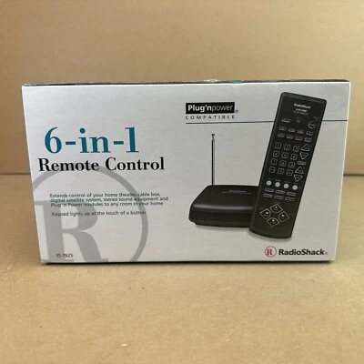 Radio Shack 6-In-1 IR / RF Universal Remote Control / 15-1925 - New in Box - Image 1 of 4