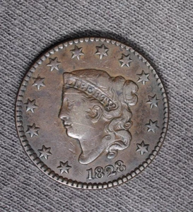 1828 Coronet Matron Head Large Cent 1c cc1 - Picture 1 of 2