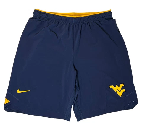Men's Nike Dri-Fit West Virginia Mountaineers Athletic Shorts Size XL Navy Blue Cover