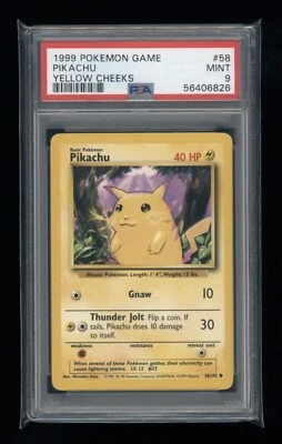 POKEMON Base Set PIKACHU 58/102 Common PSA 9 MINT Vintage WOTC Iconic Card - Image 1 of 2