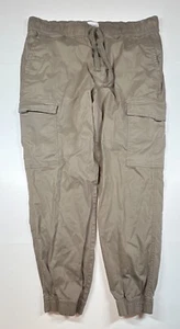 Pantalones de chándal cargo Sonoma marrón tostado para hombre talla grande cintura elástica puño algodón - Imagen 1 de 7