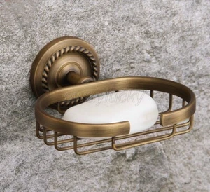 Antique Brass Wall Mounted Bathroom Tissue Boxes Paper Roll Holder Basket wba100 - Picture 1 of 7