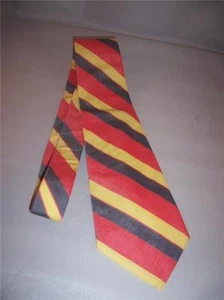 Robert Stewart 100% Silk Necktie Yellow Orange and Gray Stripe Made in USA NEW - Picture 1 of 1