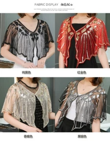 Bolero Transparente Encogimiento de hombros Boda Baile de graduación Vestido Envolvente Artesanía Capa Amiga Lenteleta Elegante K - Imagen 1 de 62