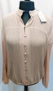 Mint Velvet Womens Pale Pink Pleated Boho Blouse Size XL (B02) - Picture 1 of 10