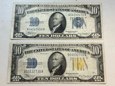 X2 $10.00 1934 Bills North Africa And Blue Seals - Image 1 of 2
