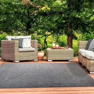 Indoor Outdoor Area Rug, Handwoven Reversible Braided Home Decor for Kitchen,... - Picture 1 of 6