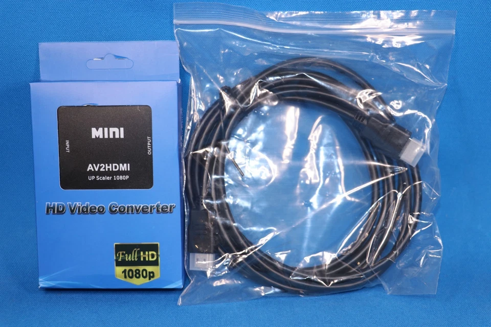 RCA to HDMI 1080P HD Converter Composite Audio Video Adapter AV2HDMI +10FT CABLE - Image 1 of 2